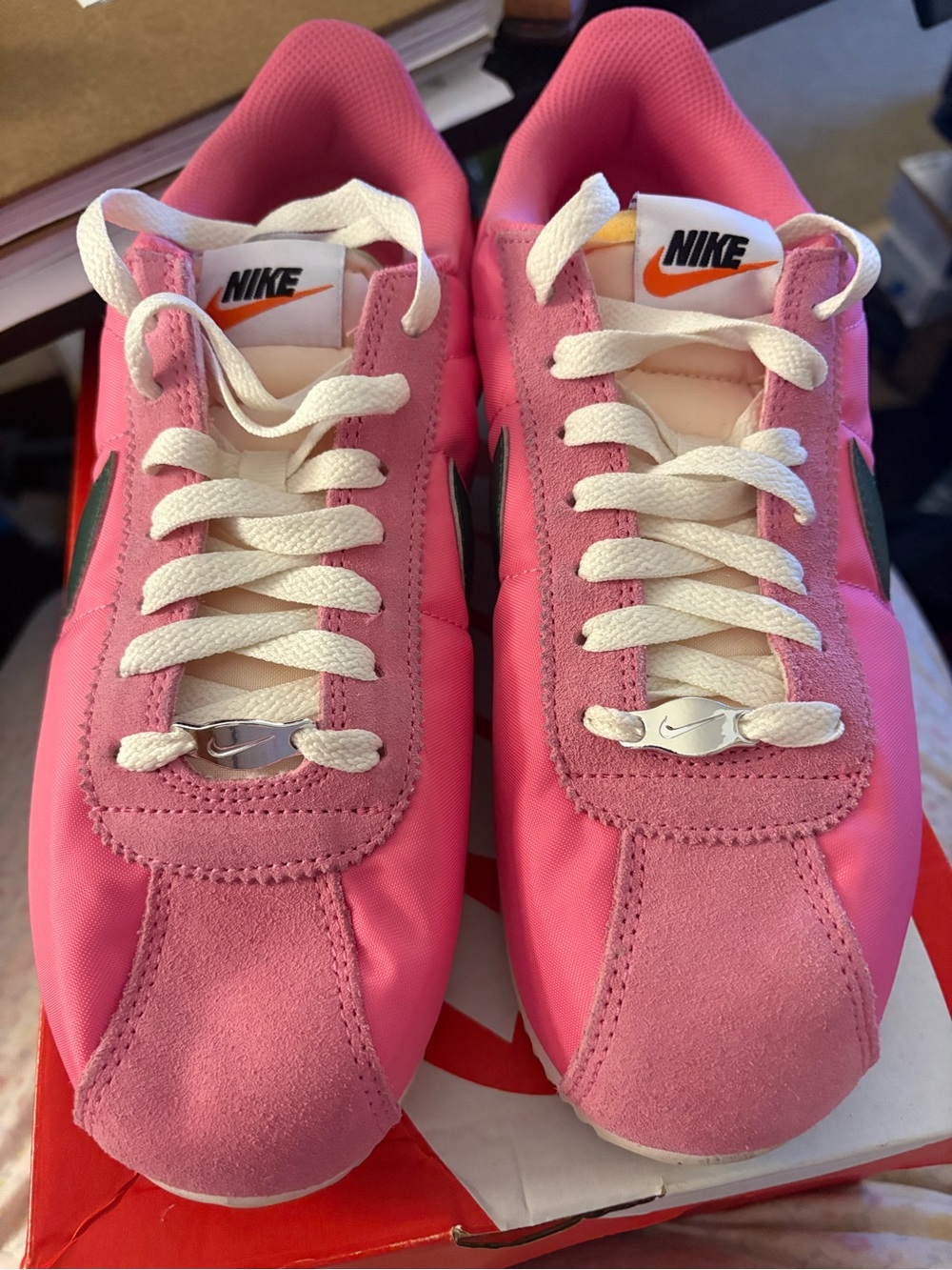 Nike Pink/White Cortez Shoe Box Label